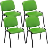 4er Set Besucherstuhl Ken Kunstleder grün 4er Set Besucherstuhl Ken Kunstleder grün