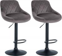 2er Set Barhocker Lazio Samt schwarz grau 2er Set Barhocker Lazio Samt schwarz grau