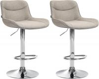 2er Set Barhocker Vonore Stoff chrom taupe 2er Set Barhocker Vonore Stoff chrom taupe