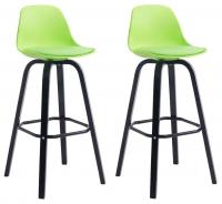 2er Set Barhocker Avika Kunststoff schwarz grün 2er Set Barhocker Avika Kunststoff schwarz grün