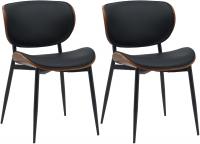 2er Set Besucherstuhl Enid Kunstleder walnuss/schwarz 2er Set Besucherstuhl Enid Kunstleder walnuss/schwarz