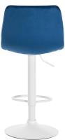 2er Set Barhocker Lex Samt Weiß blau 2er Set Barhocker Lex Samt Weiß blau