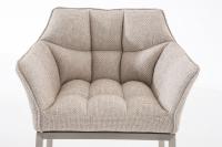 Barhocker Damaso E Stoff mit 4-Fuß Gestell elfenbein 