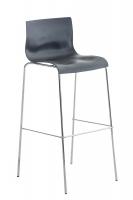 2er Set Barhocker Hoover Kunststoff 4-Fuß Gestell chrom grau 2er Set Barhocker Hoover Kunststoff 4-Fuß Gestell chrom grau
