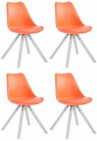 4er Set Stühle Toulouse Kunstleder weiß (eiche) Square orange 4er Set Stühle Toulouse Kunstleder weiß (eiche) Square orange