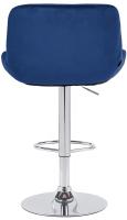 Barhocker Solon Chrom Samt blau Barhocker Solon Chrom Samt blau