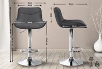 2er Set Barhocker Vonore Stoff chrom dunkelgrau 2er Set Barhocker Vonore Stoff chrom dunkelgrau