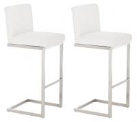 2er Set Barhocker Paros Kunstleder weiß 2er Set Barhocker Paros Kunstleder weiß