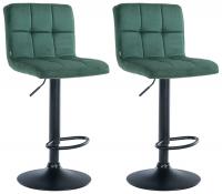 2er Set Barhocker Peru Samt schwarz grün 2er Set Barhocker Peru Samt schwarz grün