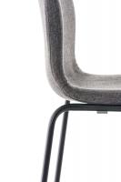 Barhocker Hoover Stoff 4-Fuß Gestell schwarz hellgrau 