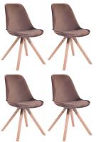 4er Set Stühle Toulouse Samt Square natura braun 4er Set Stühle Toulouse Samt Square natura braun