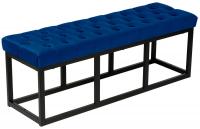 Sitzbank Polson Samt Schwarz 120 cm blau