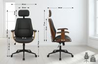 Bürostuhl Lugo Kunstleder walnuss/schwarz Bürostuhl Lugo Kunstleder walnuss/schwarz