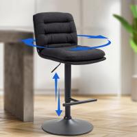 2er Set Barhocker Damar Stoff schwarz schwarz 2er Set Barhocker Damar Stoff schwarz schwarz