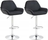 2er Set Barhocker Braga Samt chrom schwarz 2er Set Barhocker Braga Samt chrom schwarz