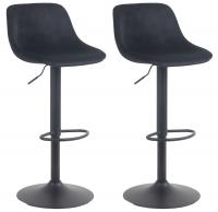 2er Set Barhocker Loft Samt schwarz 2er Set Barhocker Loft Samt schwarz