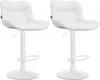 2er Set Barhocker Vonore Kunstleder weiß weiß 2er Set Barhocker Vonore Kunstleder weiß weiß