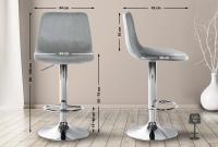 Barhocker Divo Samt Chrom grau Barhocker Divo Samt Chrom grau