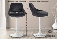 2er Set Barhocker Lazio Samt weiß dunkelgrau 2er Set Barhocker Lazio Samt weiß dunkelgrau