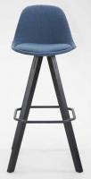 2er Set Barhocker Franklin Stoff Square schwarz (eiche) blau 2er Set Barhocker Franklin Stoff Square schwarz (eiche) blau