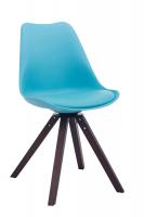Besucherstuhl Troyes Kunstleder Square walnuss (eiche) blau Besucherstuhl Troyes Kunstleder Square walnuss (eiche) blau
