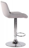 2er Set Barhocker Lentini Samt chrom grau 2er Set Barhocker Lentini Samt chrom grau