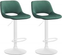 2er Set Barhocker Camden Samt weiß grün 