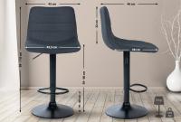 Barhocker Lex Stoff Schwarz dunkelgrau 