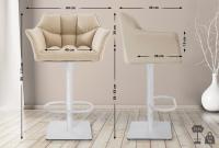 2er Set Barhocker Damaso Stoff weiß creme 2er Set Barhocker Damaso Stoff weiß creme