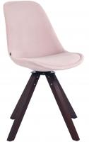 Esszimmerstuhl Troyes Samt Square walnuss (eiche) pink Esszimmerstuhl Troyes Samt Square walnuss (eiche) pink