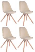4er Set Stühle Toulouse Samt Square natura creme 4er Set Stühle Toulouse Samt Square natura creme