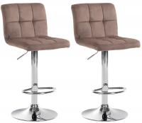 2er Set Barhocker Peru Samt chrom braun 2er Set Barhocker Peru Samt chrom braun