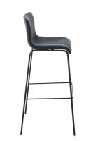 Barhocker Hoover Stoff 4-Fuß Gestell schwarz schwarz 