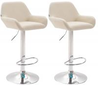 2er Set Barhocker Braga Kunstleder chrom creme 2er Set Barhocker Braga Kunstleder chrom creme