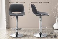 2er Set Barhocker Camden Kunstleder chrom schwarz 