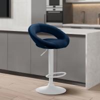 Barhocker Olinda Samt weiß blau Barhocker Olinda Samt weiß blau