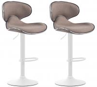 2er Set Barhocker Las Vegas V2 Stoff weiß taupe 2er Set Barhocker Las Vegas V2 Stoff weiß taupe