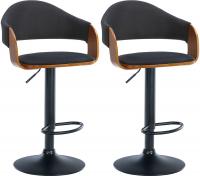 2er Set Barhocker Nilse Stoff schwarz walnuss/schwarz 2er Set Barhocker Nilse Stoff schwarz walnuss/schwarz