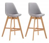 2er Set Barhocker Cannes Stoff natura grau 2er Set Barhocker Cannes Stoff natura grau