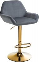 Barhocker Braga Gold Samt dunkelgrau 