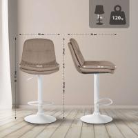 Barhocker Laurel Stoff weiß taupe Barhocker Laurel Stoff weiß taupe