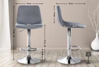 2er Set Barhocker Divo Stoff Chrom grau 2er Set Barhocker Divo Stoff Chrom grau