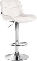 Barhocker Vonore Samt chrom creme 