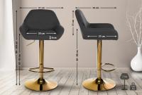Barhocker Braga Gold Stoff schwarz Barhocker Braga Gold Stoff schwarz