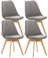 4er Set Stuhl Linares Samt grau 4er Set Stuhl Linares Samt grau