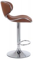 2er Set Barhocker Las Vegas V2 Kunstleder chrom hellbraun 