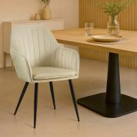 Esszimmerstuhl Cheryl Samt schwarz creme Esszimmerstuhl Cheryl Samt schwarz creme