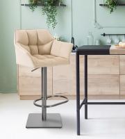2er Set Barhocker Damaso Stoff edelstahl creme 2er Set Barhocker Damaso Stoff edelstahl creme