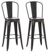 2er Set Barhocker Aiden schwarz-gold 2er Set Barhocker Aiden schwarz-gold