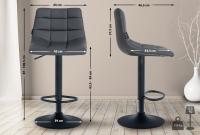 Barhocker Jerry Kunstleder schwarz grau 